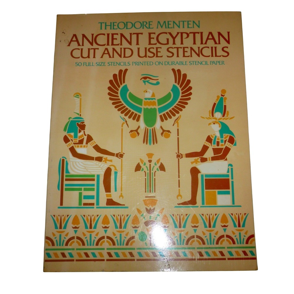 Theodore Menten Ancient Egyptian Cut and Use Stencils 1978 Dover Vintage Book
